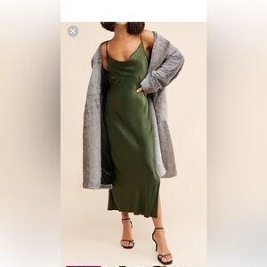 Anthropologie Elyse Moss Green Slip Dress 1X